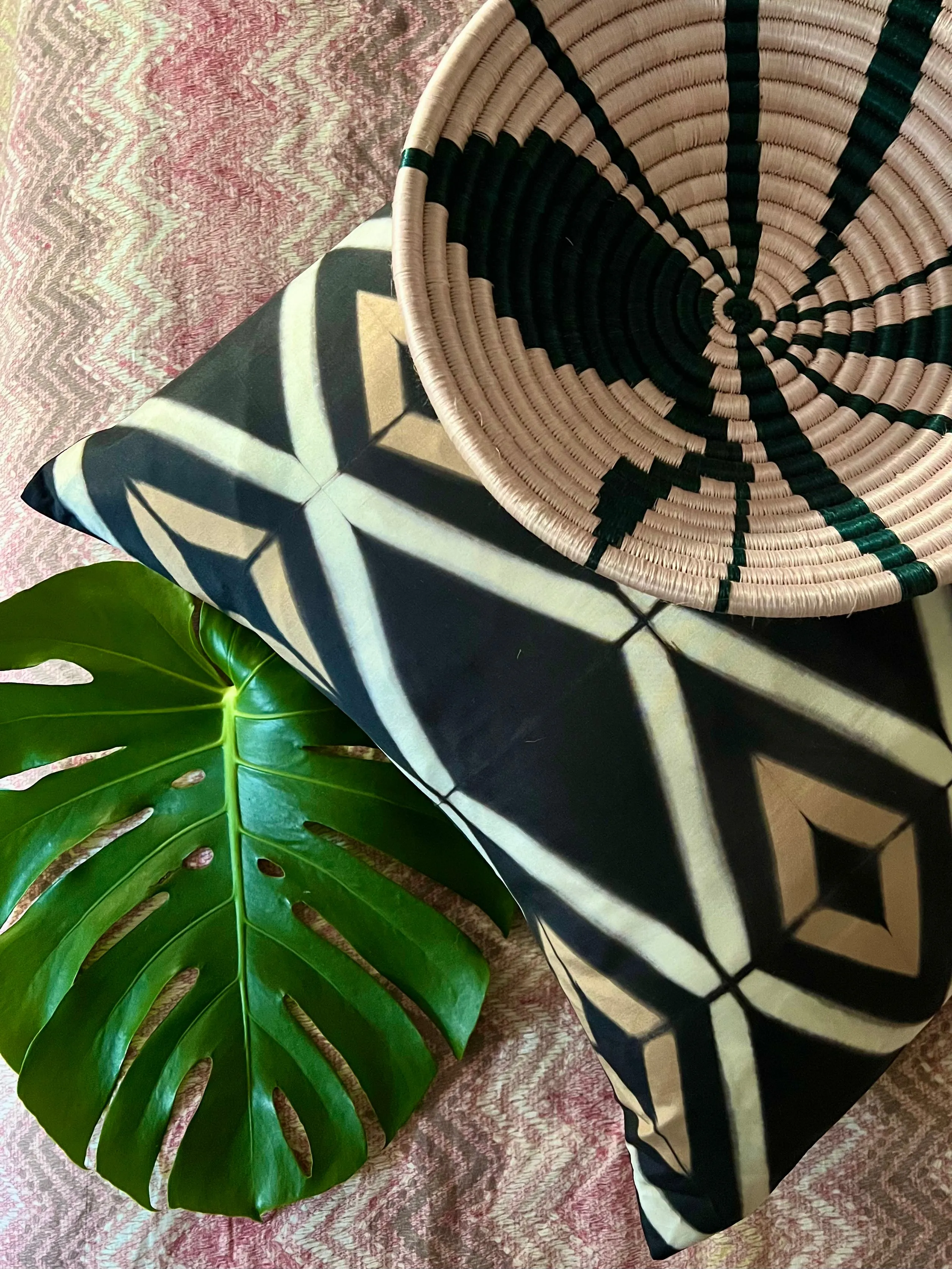 Tisa Black Silk Pillow 20”x20”