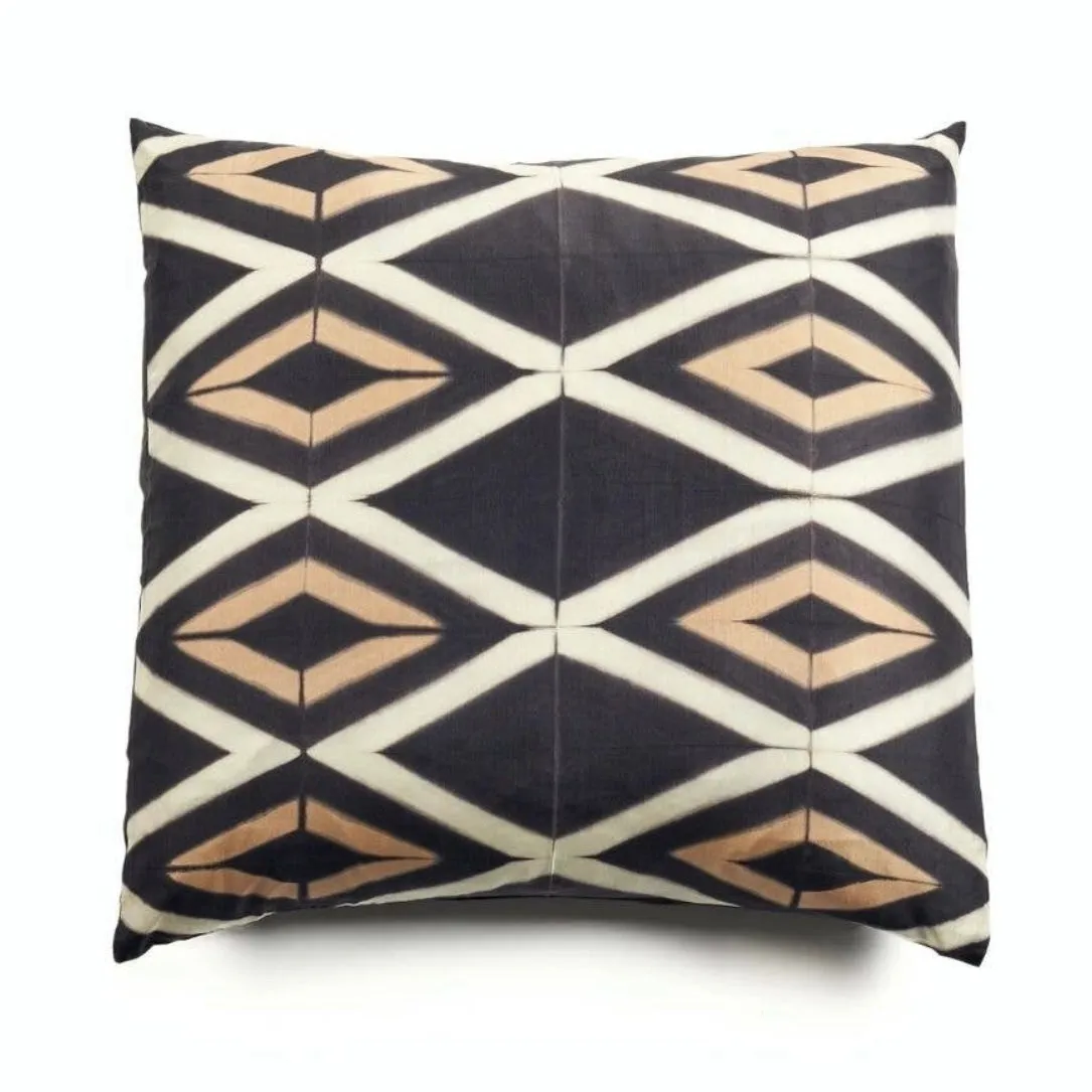 Tisa Black Silk Pillow 20”x20”
