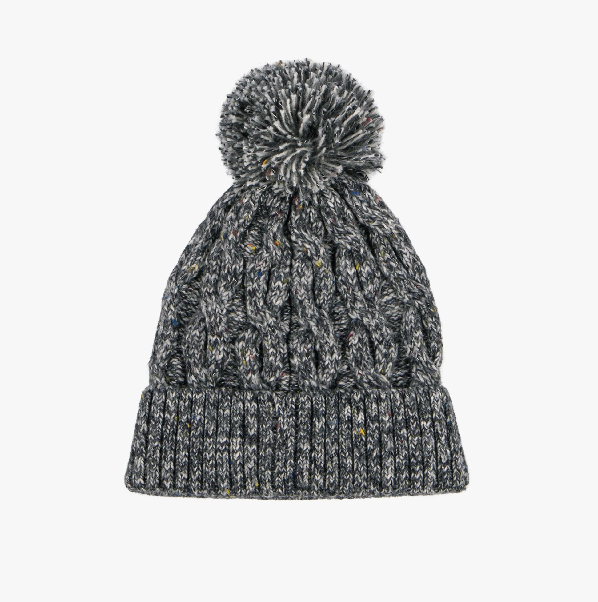 Totes Toasties Knitted Nep Knitted Hat Mens Bobble Grey