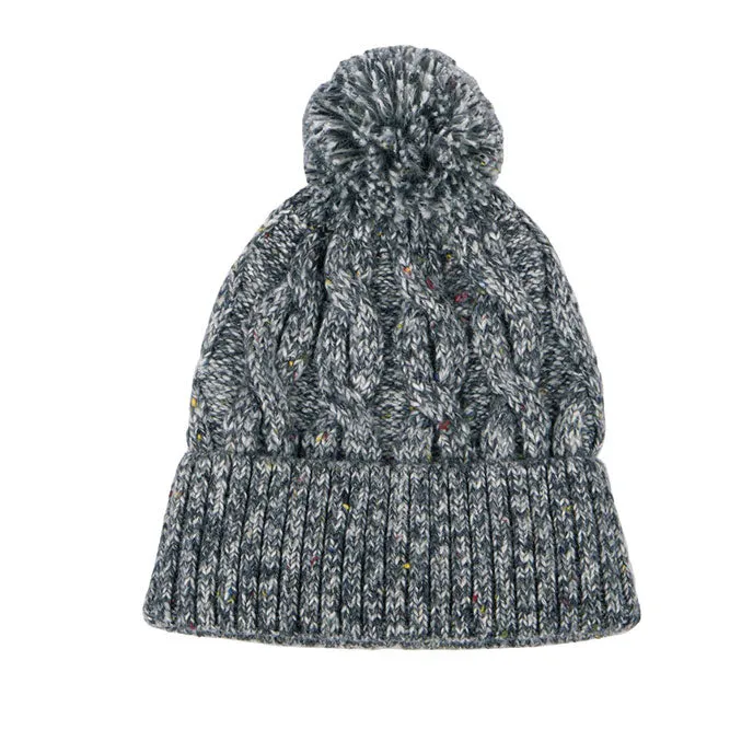 Totes Toasties Knitted Nep Knitted Hat Mens Bobble Grey
