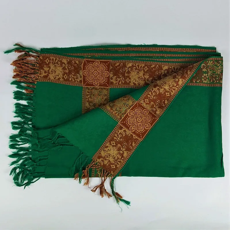 Traditional unisex chaddar shawl, body wrap shawl, chadar shawl - GREEN