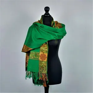 Traditional unisex chaddar shawl, body wrap shawl, chadar shawl - GREEN