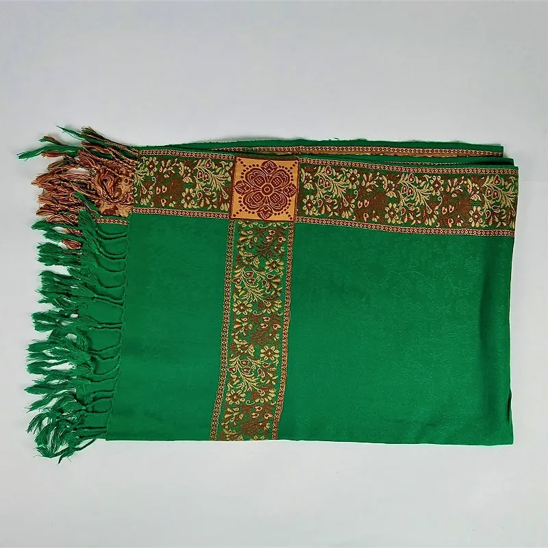Traditional unisex chaddar shawl, body wrap shawl, chadar shawl - GREEN
