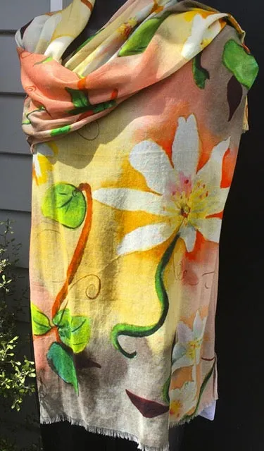 Triffid Flowers Cotton/Modal Designer Scarf