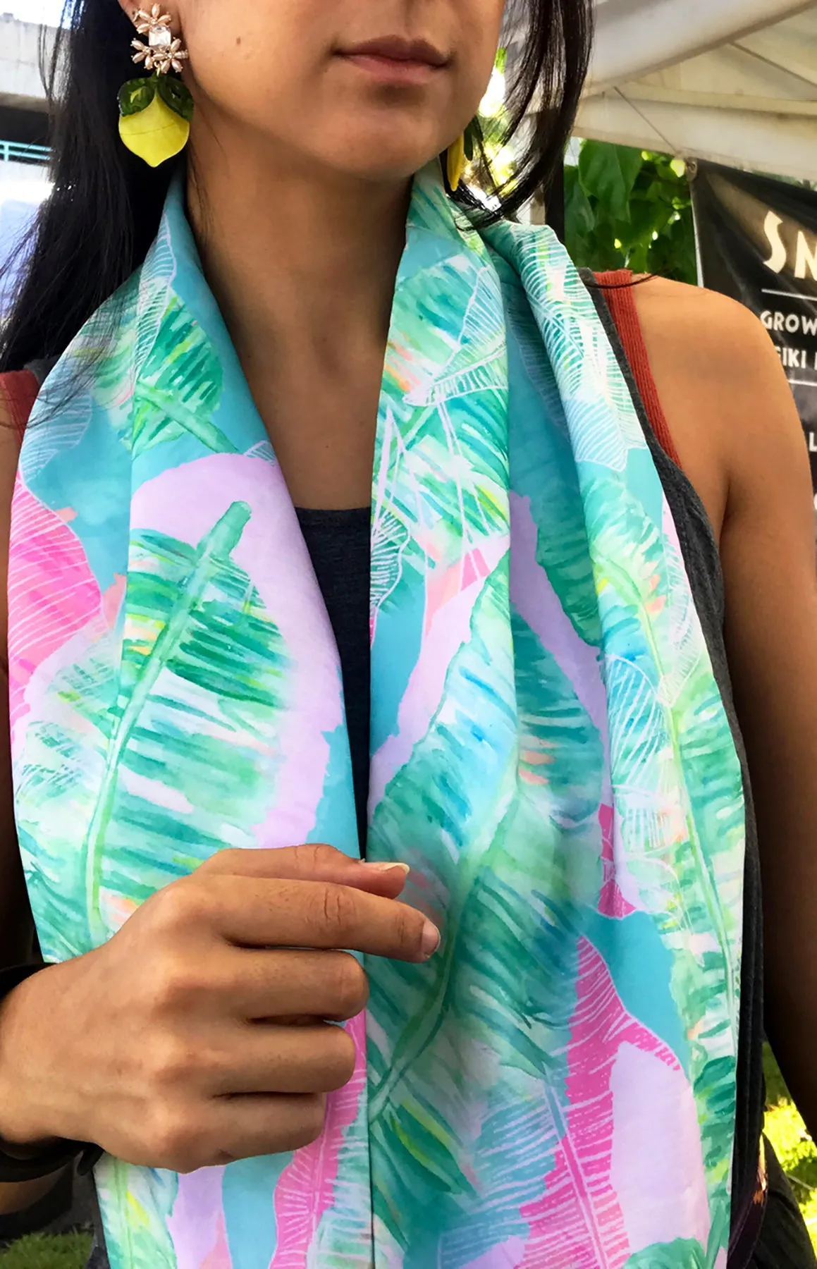 Tropical Banana Leaf Infinity scarf