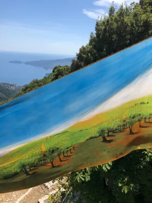 Tuscana Olive Grove Italian Silk Satin  70 x 180 cm