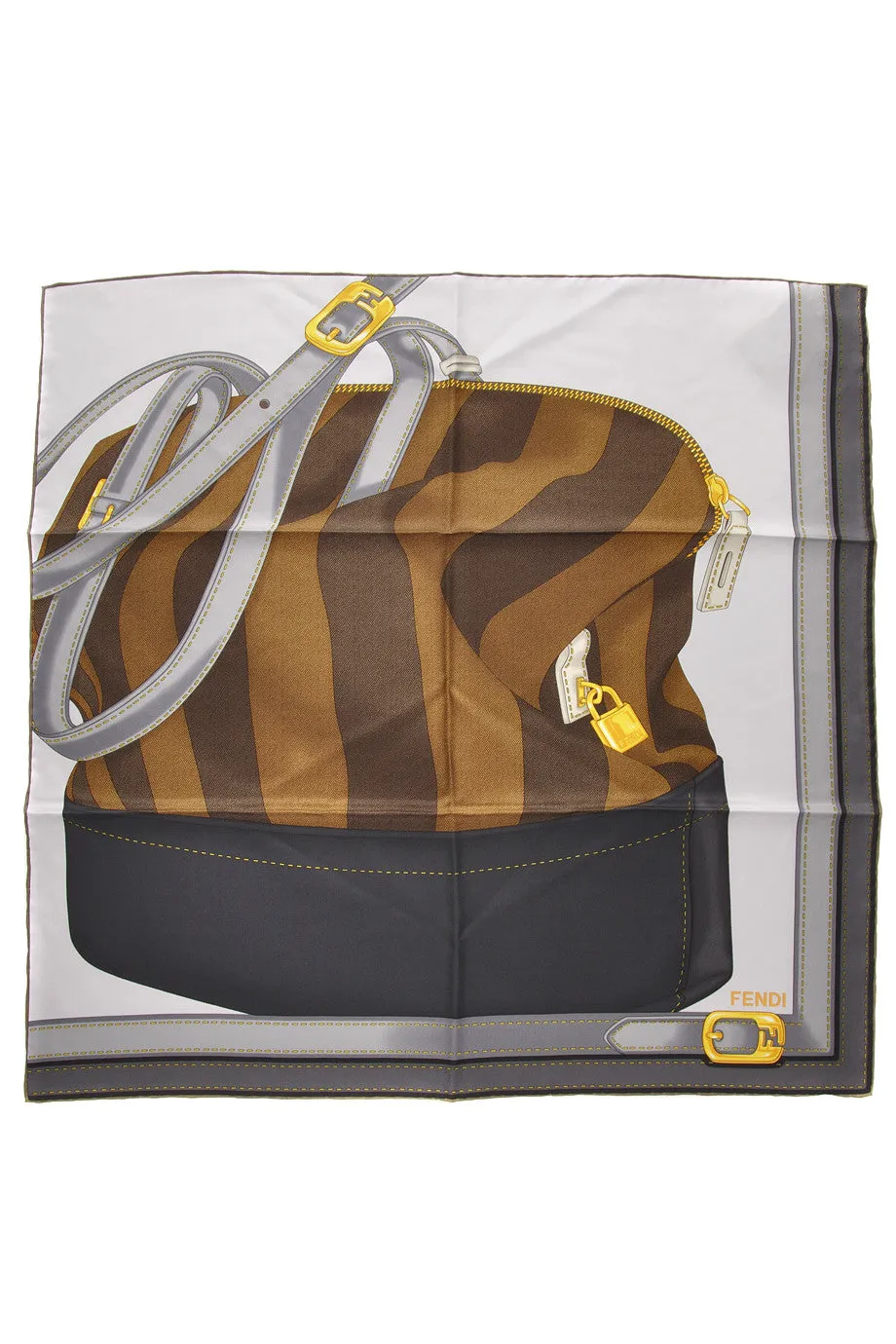 TWO BAGS Γκρι Μεταξένιο Φουλάρι με Σχέδια