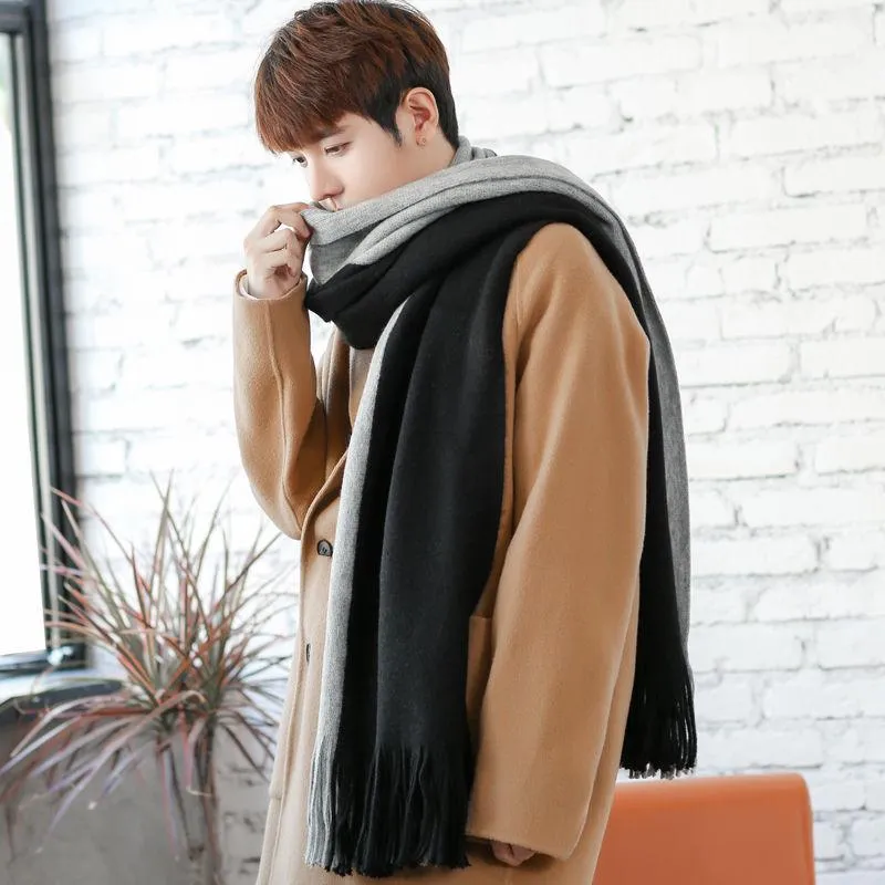 Unisex Knit Comfortable Warm Thick Long Scarf Women Tassel Big Outdoor Sweet Shawl Men Scarf