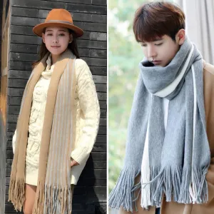 Unisex Knit Comfortable Warm Thick Long Scarf Women Tassel Big Outdoor Sweet Shawl Men Scarf