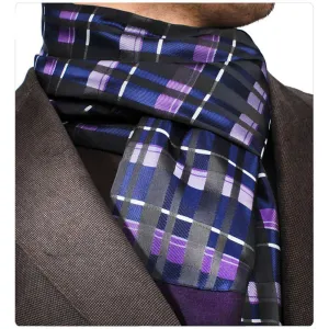 Unisex Silk & Suede Soft Long Fashion Checker Scarf