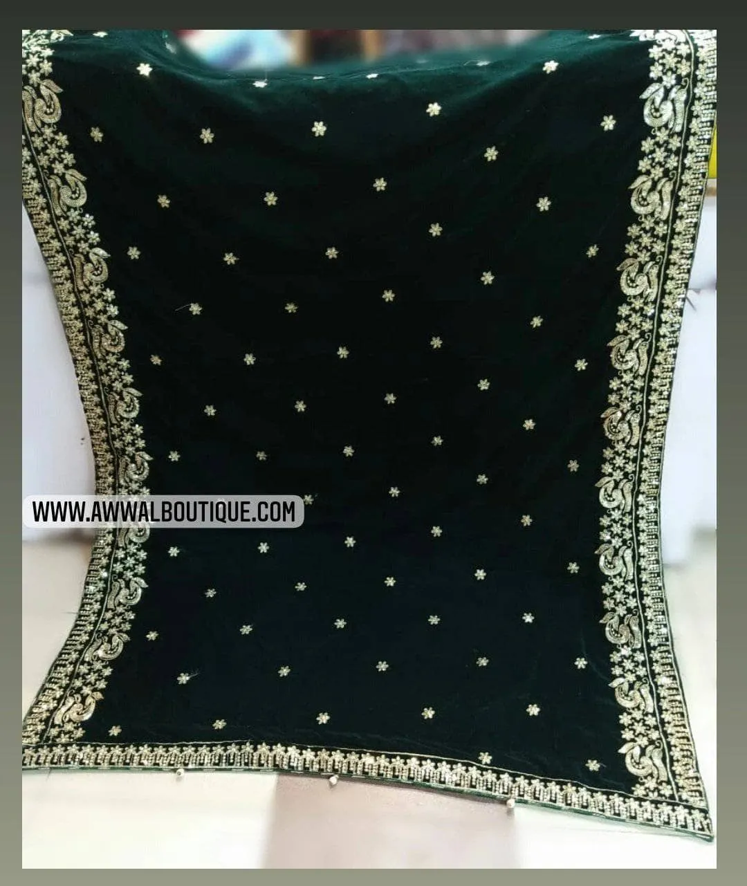 Velvet Embroidered Shawl 21/D 17