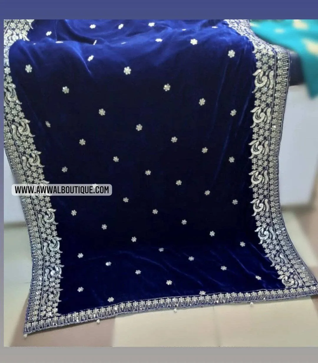 Velvet Embroidered Shawl 21/D 18
