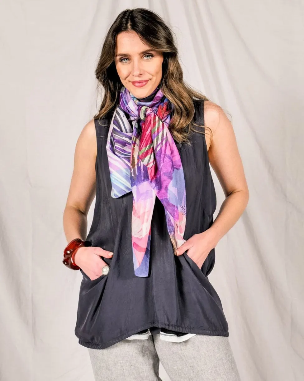 VERVE silk-cotton scarf