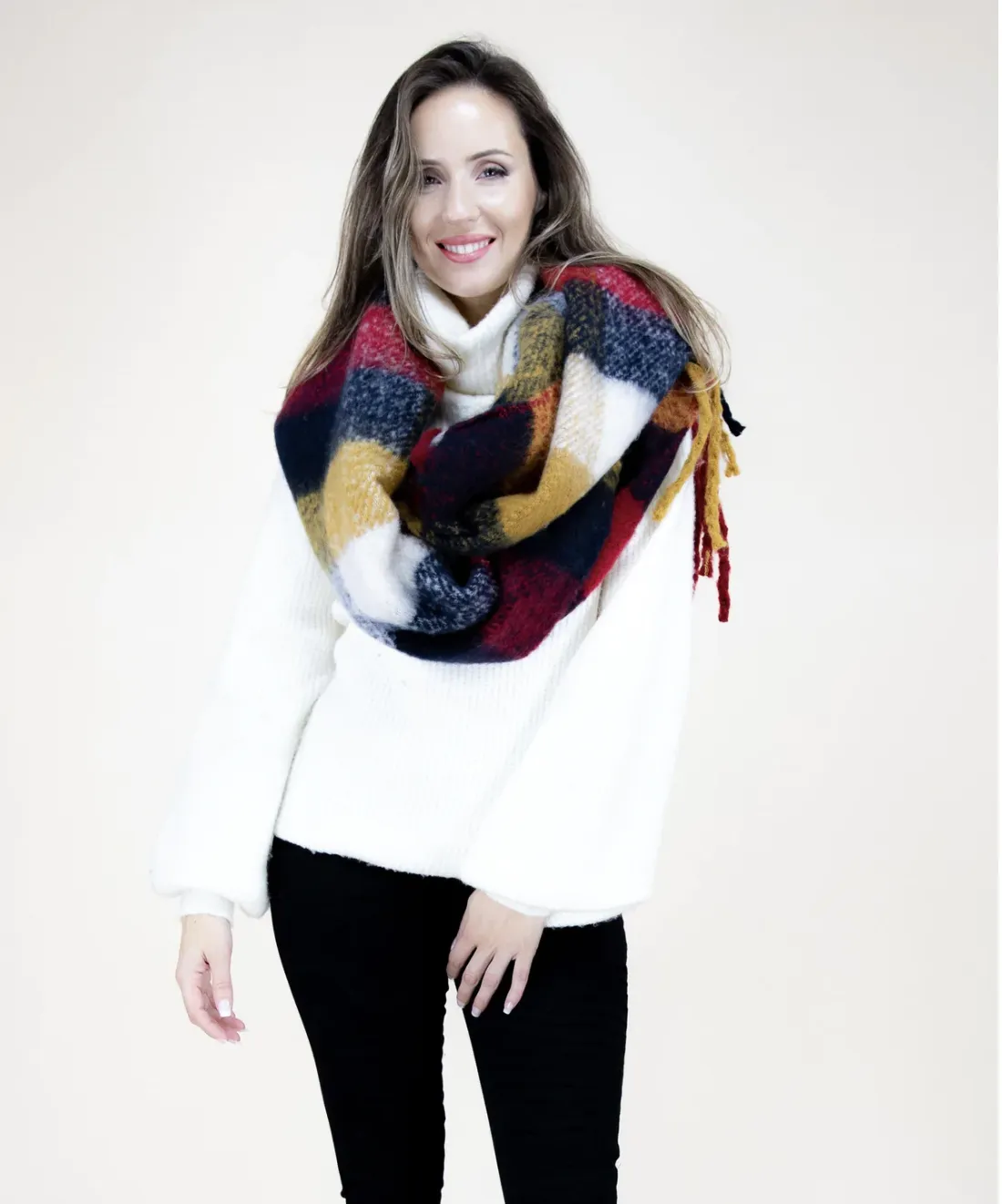 Vibrant Rich Plaid Scarf