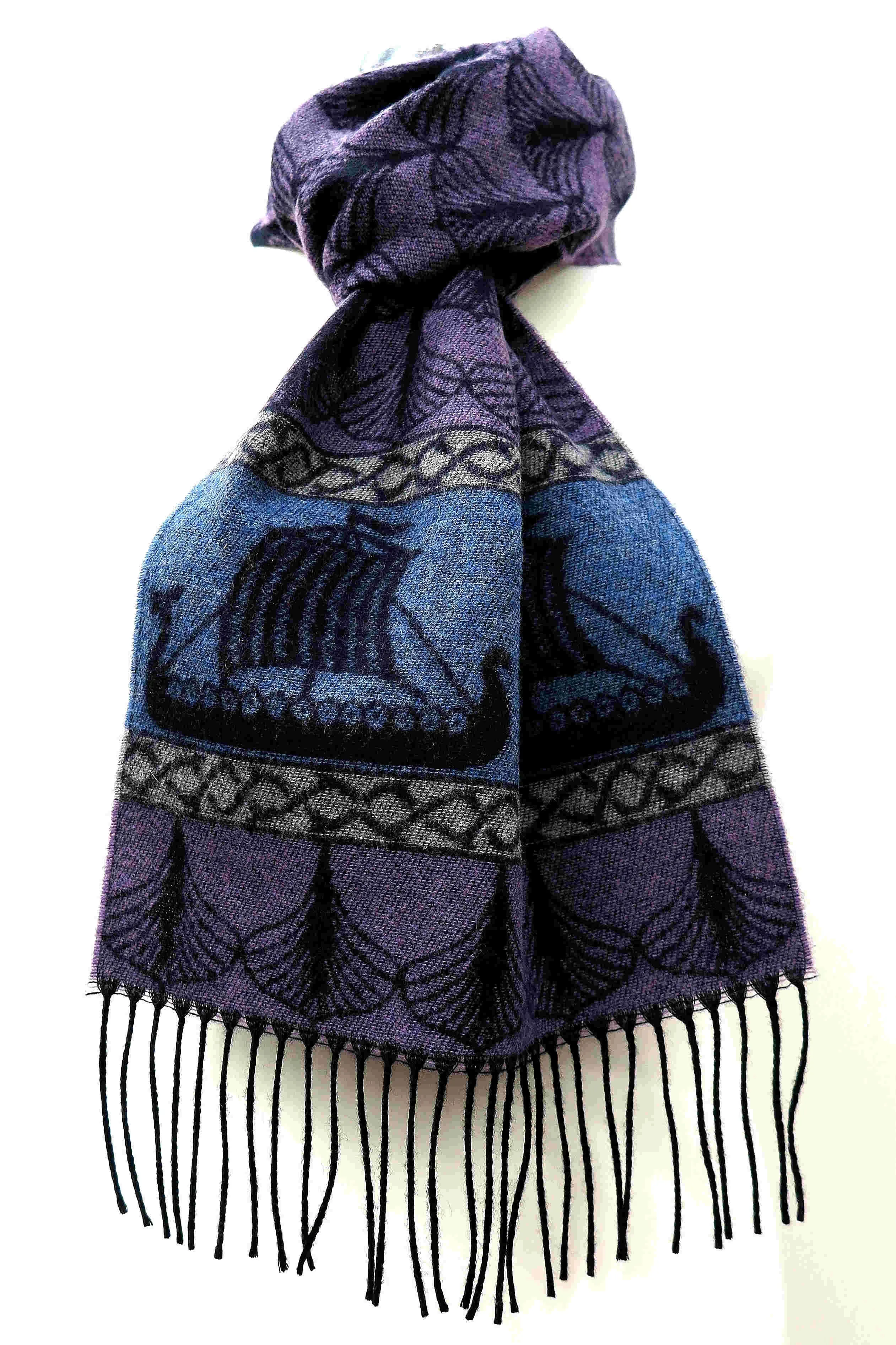 Viking Ships Dragon Jacquard Scarf