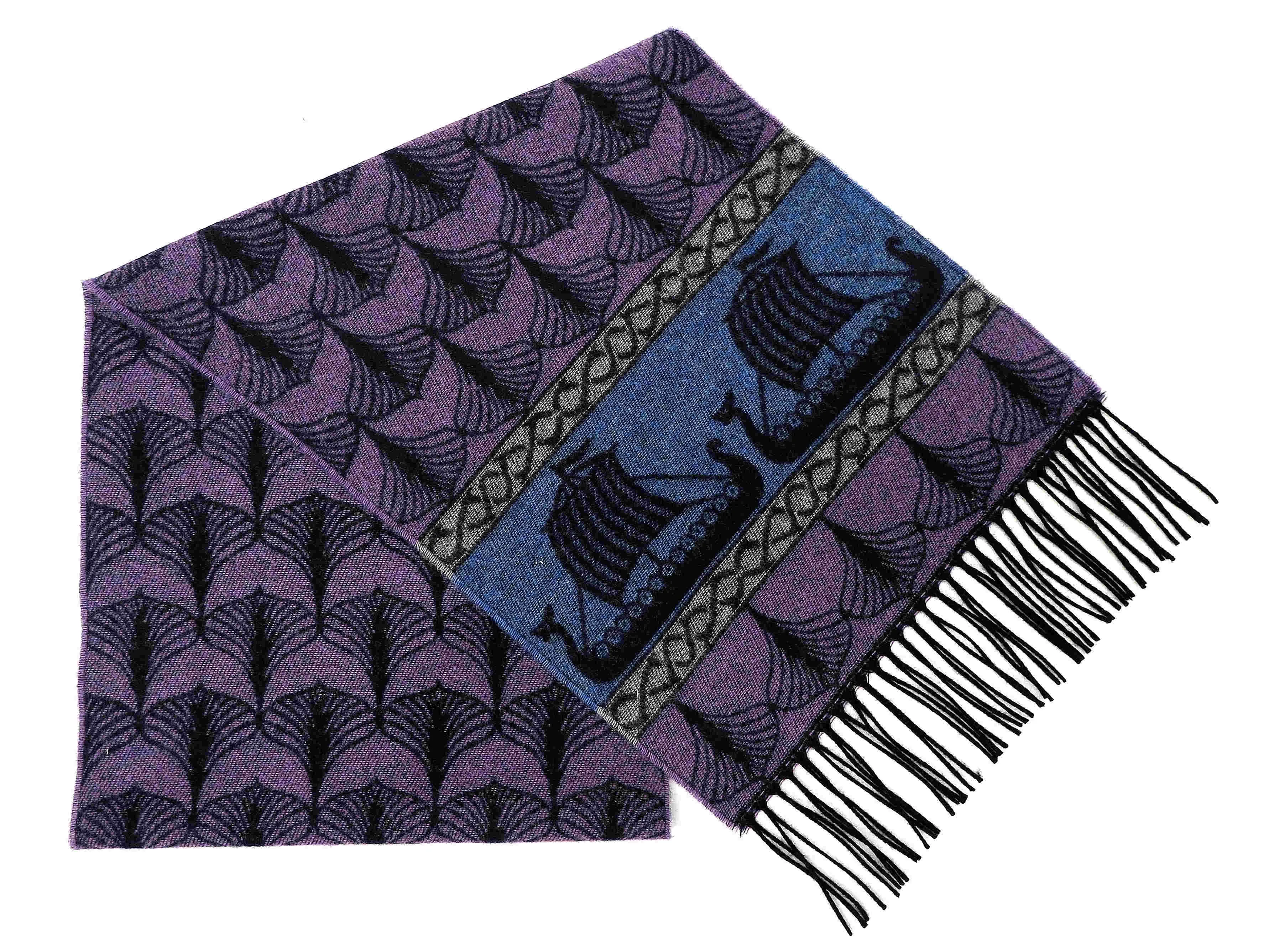 Viking Ships Dragon Jacquard Scarf
