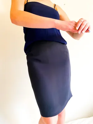 Vintage Armani Navy Silk Skirt