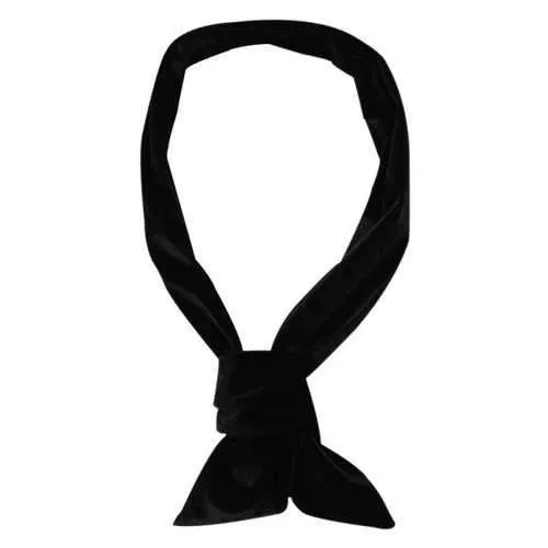 Vintage Geometric Velvet Neckerchief - Black