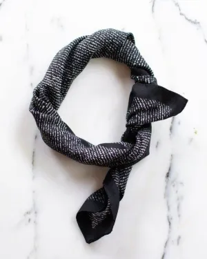 Vintage John Weitz Black and White Geometric Abstract Square Silk Scarf