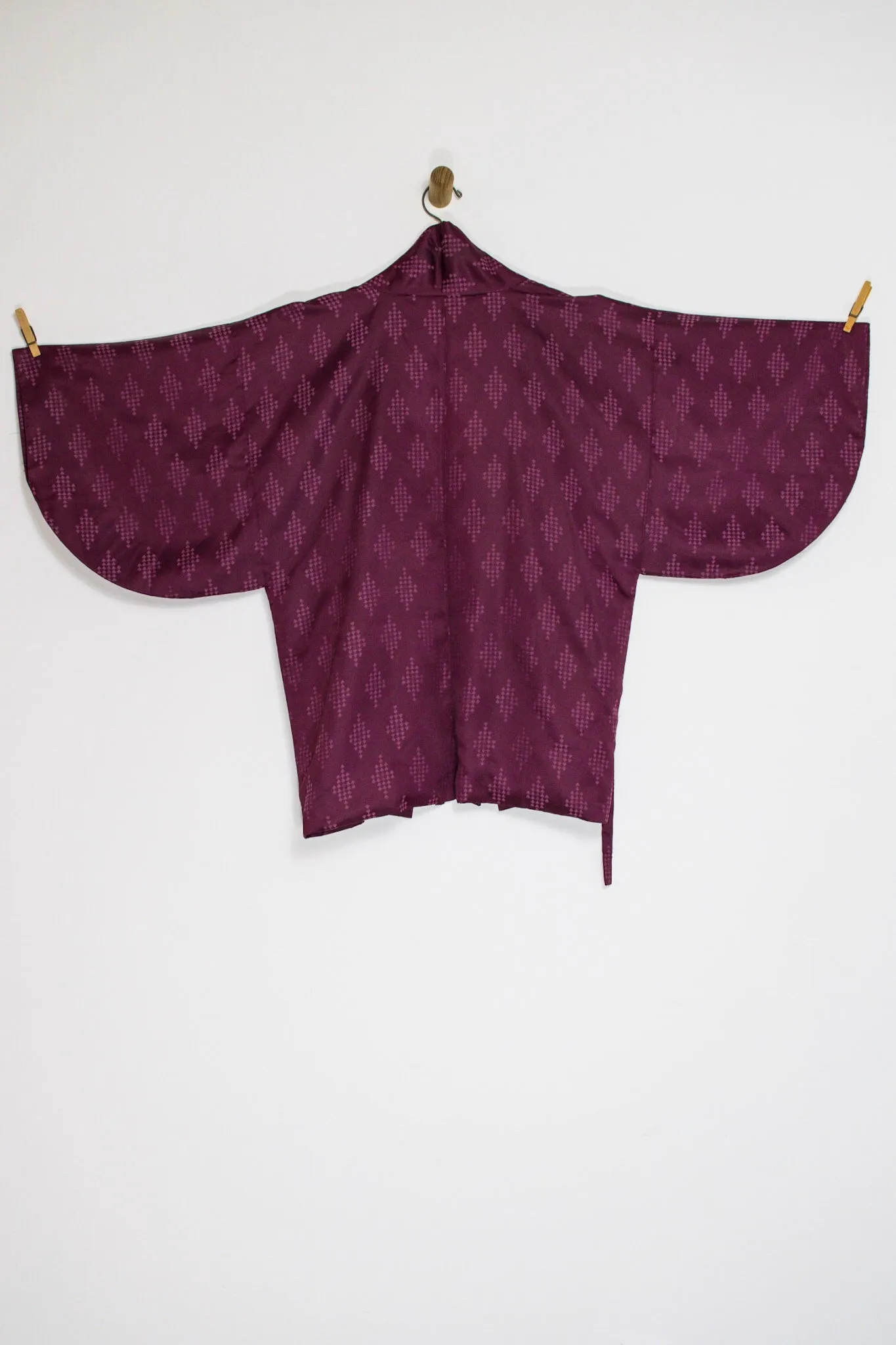 VINTAGE PLUM SILK HAORI KIMONO