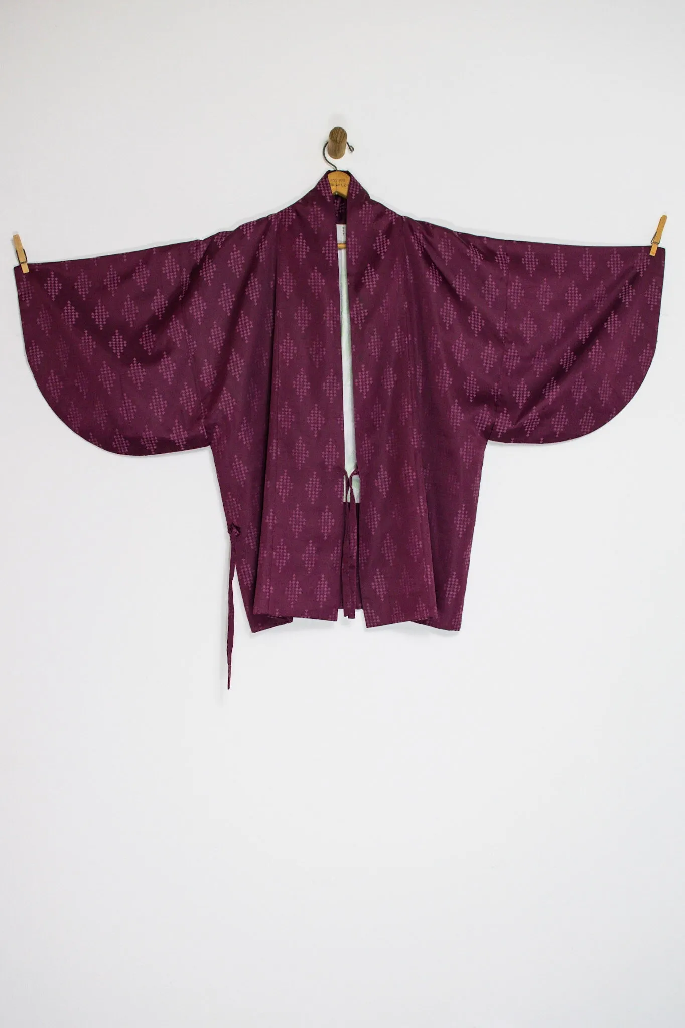 VINTAGE PLUM SILK HAORI KIMONO