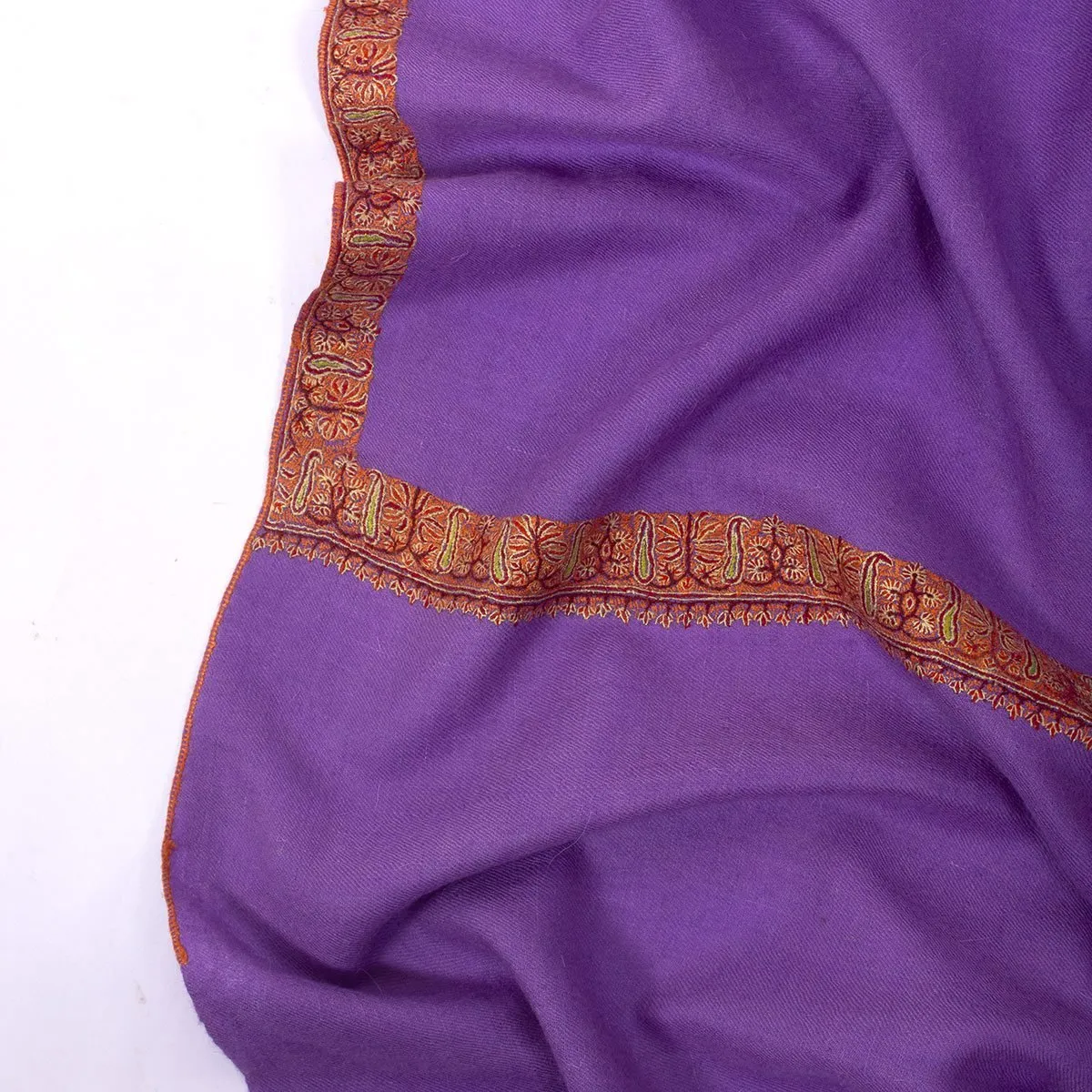 Violet sozni Embroidered Hashidaar Pashmina Shawl
