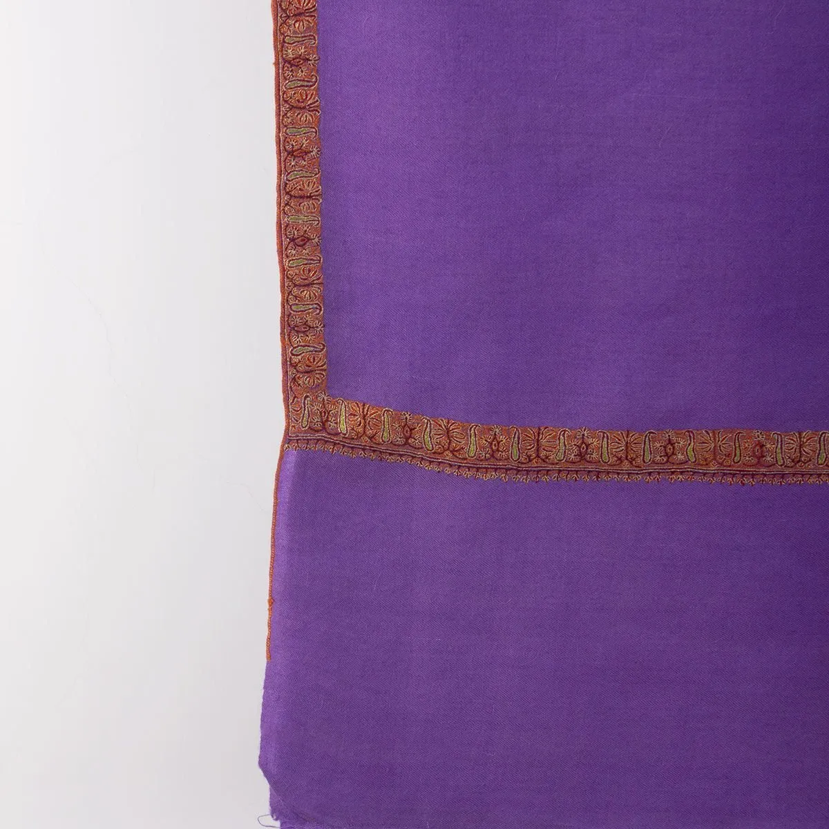 Violet sozni Embroidered Hashidaar Pashmina Shawl