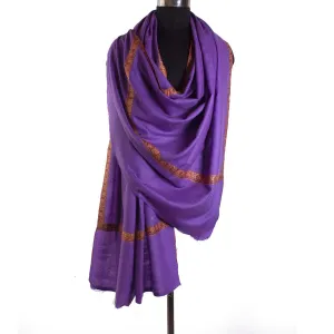 Violet sozni Embroidered Hashidaar Pashmina Shawl