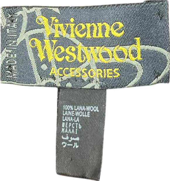 Vivienne Westwood Brown Embroidered Logo Scarf One Size