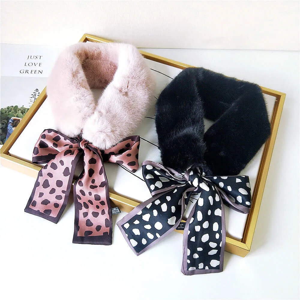 Vogue Plush Leopard Print Infinity Scarf for Women