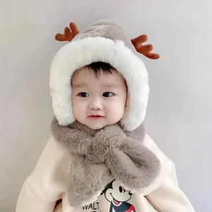 Warm And Cosy - 2 - In-1 Hat And Scarf With Plush For Cold Days