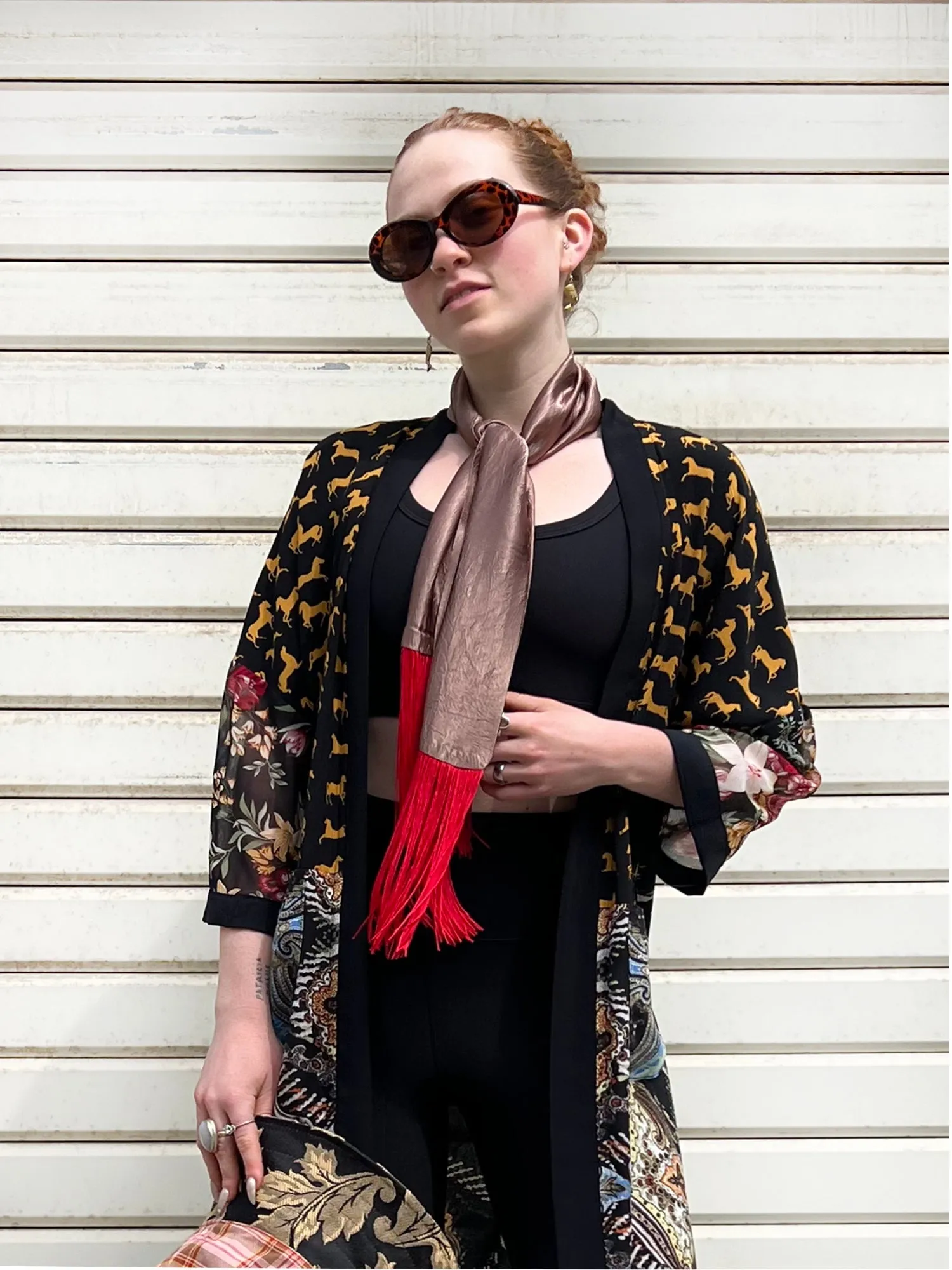 Waterfall Scarf / Purple-Black
