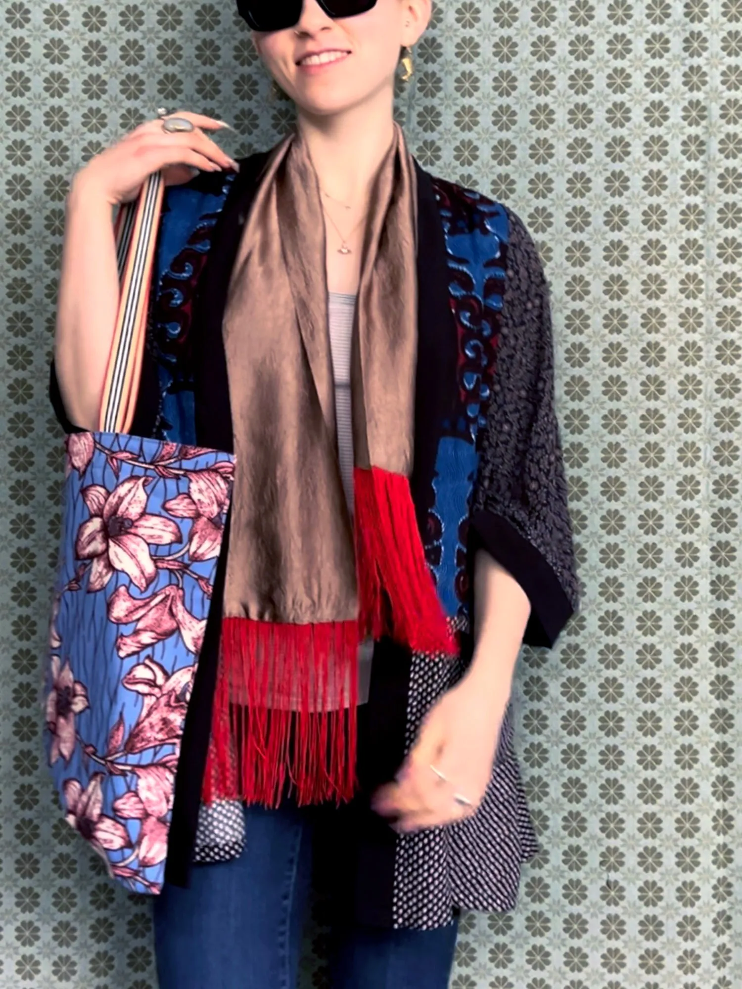 Waterfall Scarf / Purple-Black
