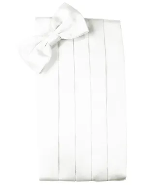 White Noble Silk Cummerbund & Bow Tie Set
