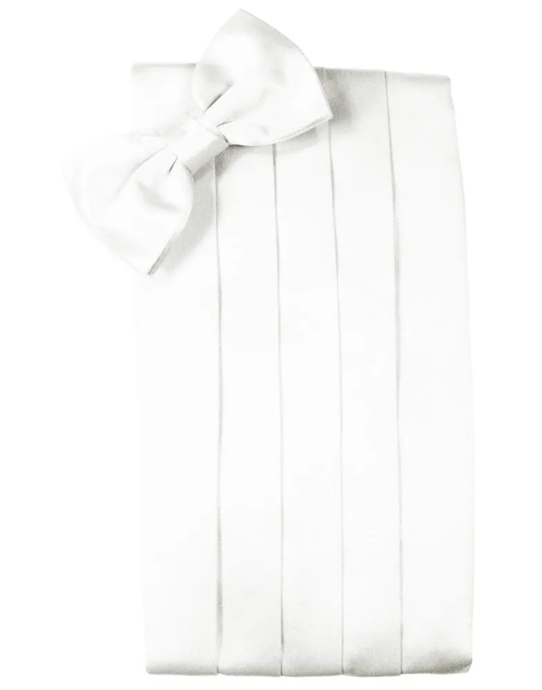 White Noble Silk Cummerbund & Bow Tie Set
