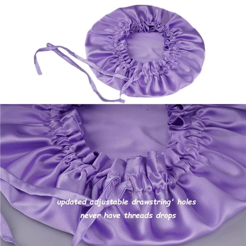 Wholesale silk bonnet with drawstring - mix color