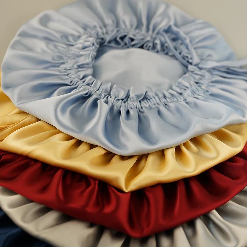 Wholesale silk bonnet with drawstring - mix color