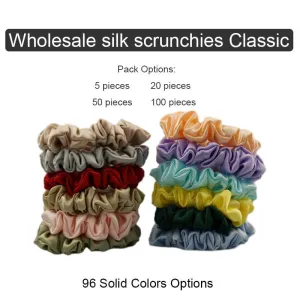 Wholesale silk scrunchies classic - mix color