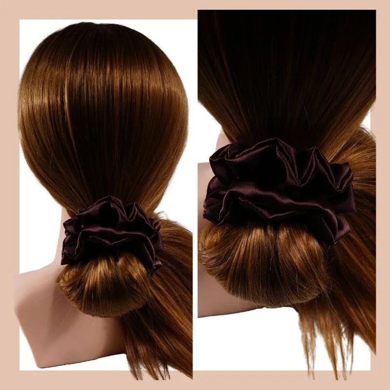 Wholesale silk scrunchies large Fluffy - mix color