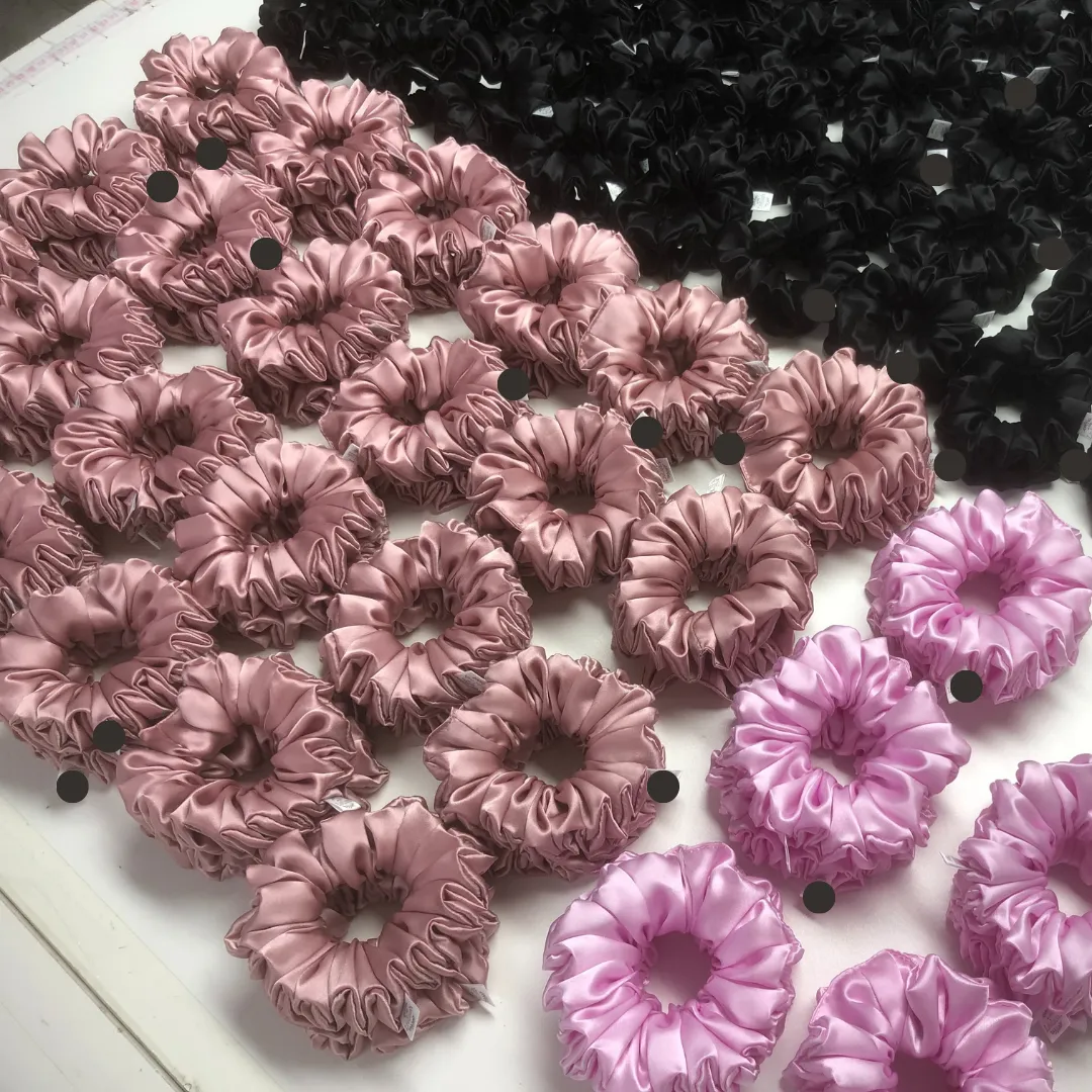 Wholesale silk scrunchies large Fluffy - mix color