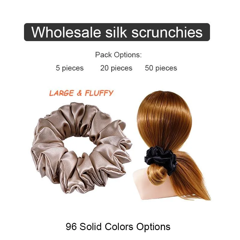 Wholesale silk scrunchies large Fluffy - mix color