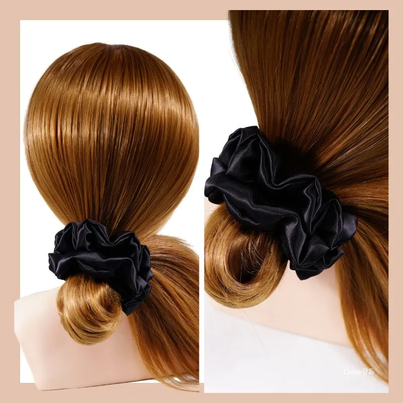 Wholesale silk scrunchies large Fluffy - mix color