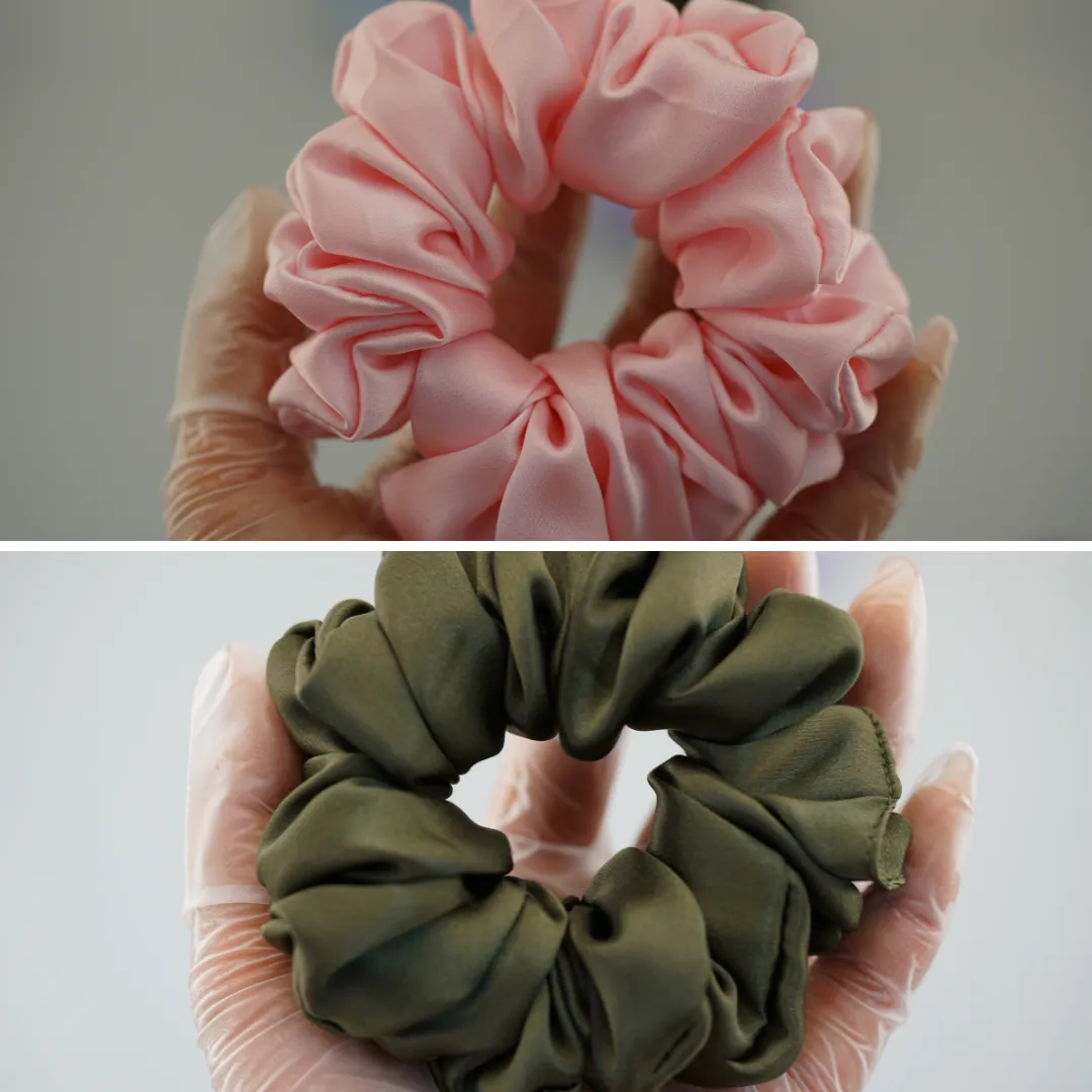 Wholesale silk scrunchies large Fluffy - mix color