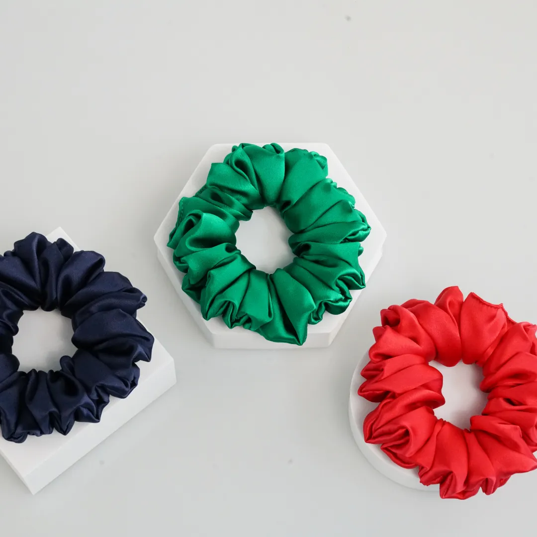 Wholesale silk scrunchies large Fluffy - mix color