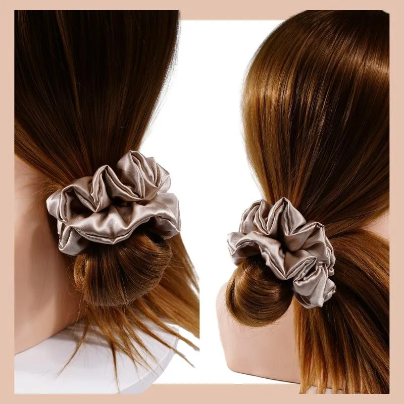 Wholesale silk scrunchies large Fluffy - mix color