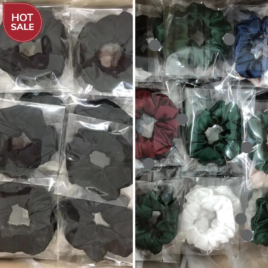 Wholesale silk scrunchies large - mix color