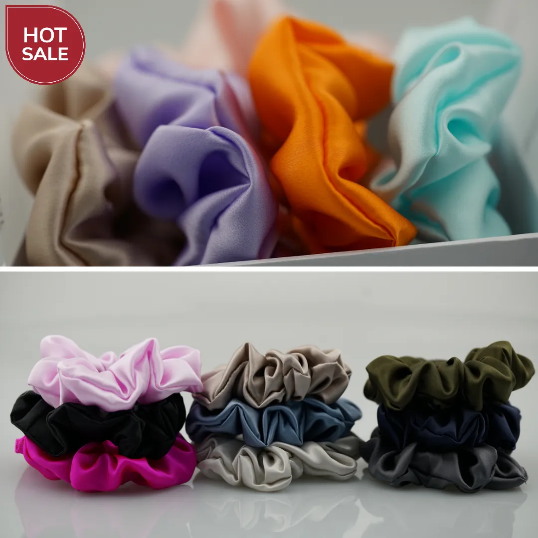 Wholesale silk scrunchies large - mix color