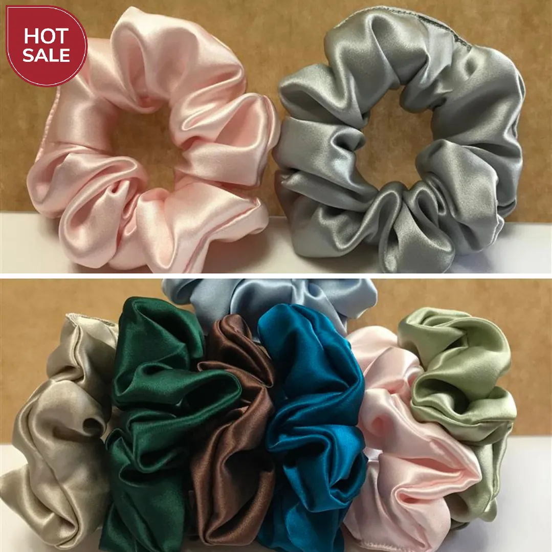 Wholesale silk scrunchies large - mix color