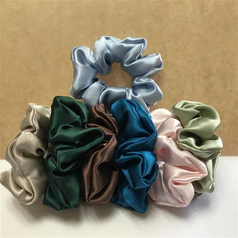 Wholesale silk scrunchies large - mix color