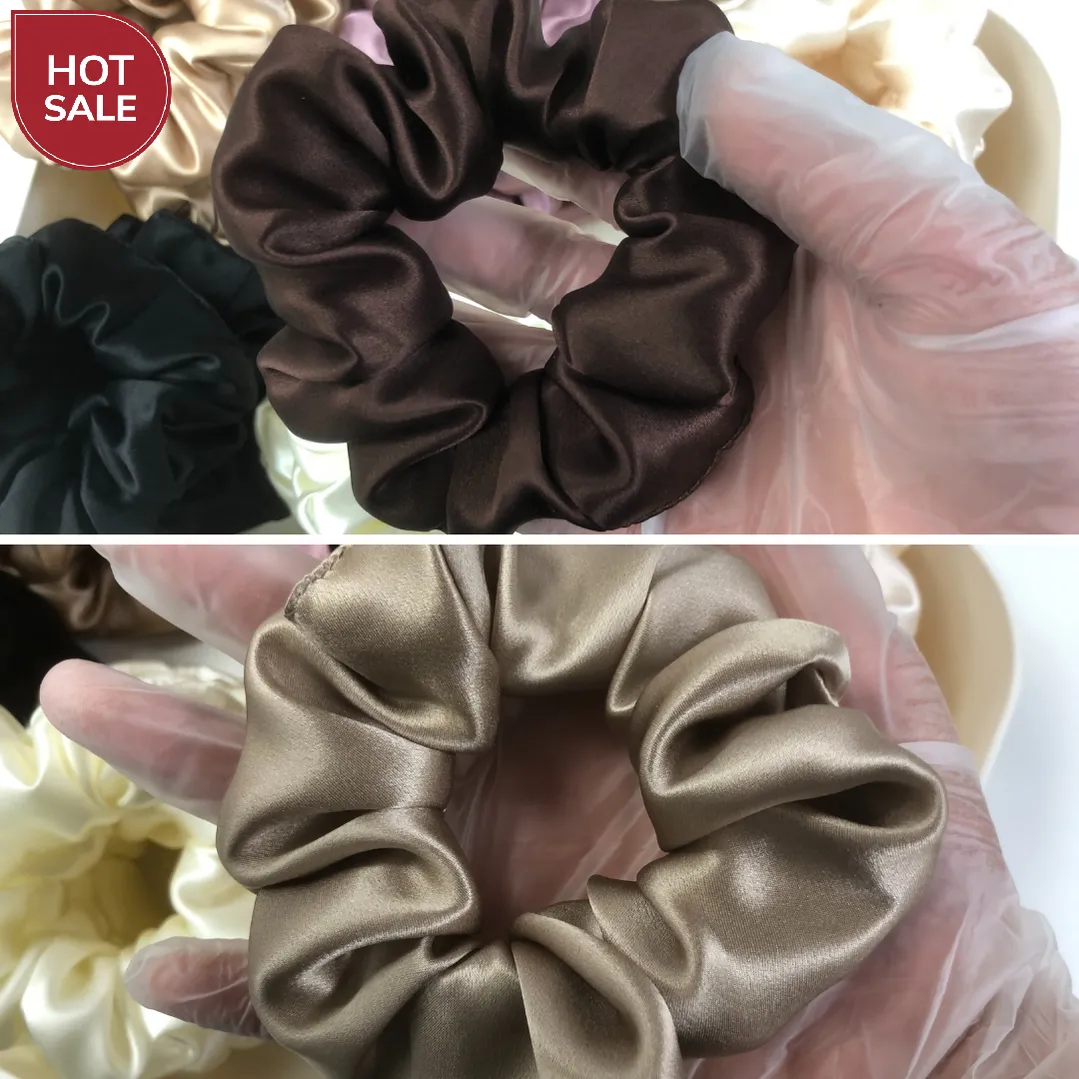 Wholesale silk scrunchies large - mix color